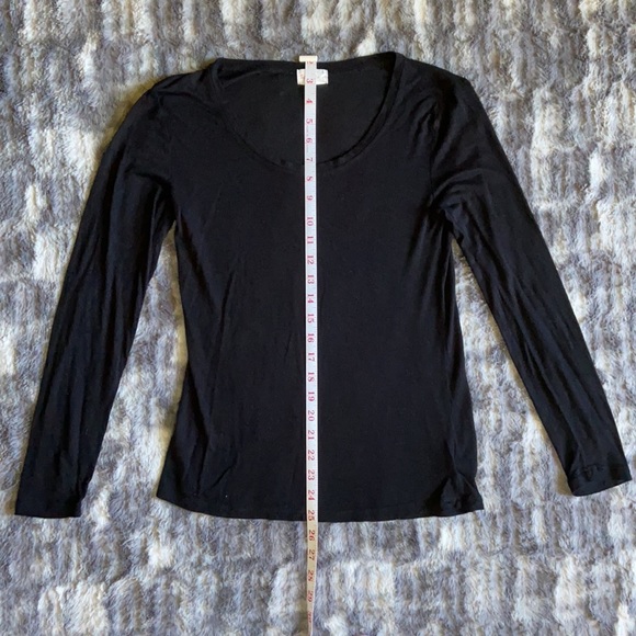 🌟Glitz Solid Black Long Sleeve Blouse/Shirt Size Large - Picture 2 of 5